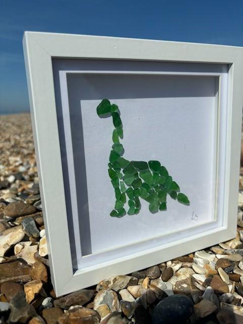 Dinosaur using Green Seaglass