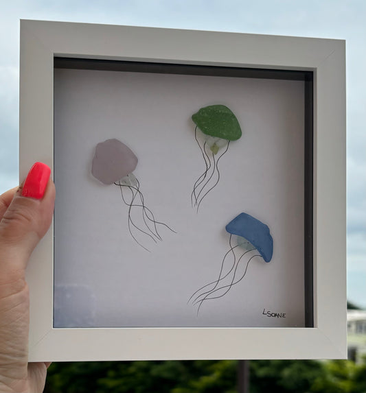 Jellyfish Seaglass Art